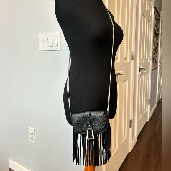 Fringe Dolce Vita DV Leather Black Mini Small Purse - Picture 3 of 12